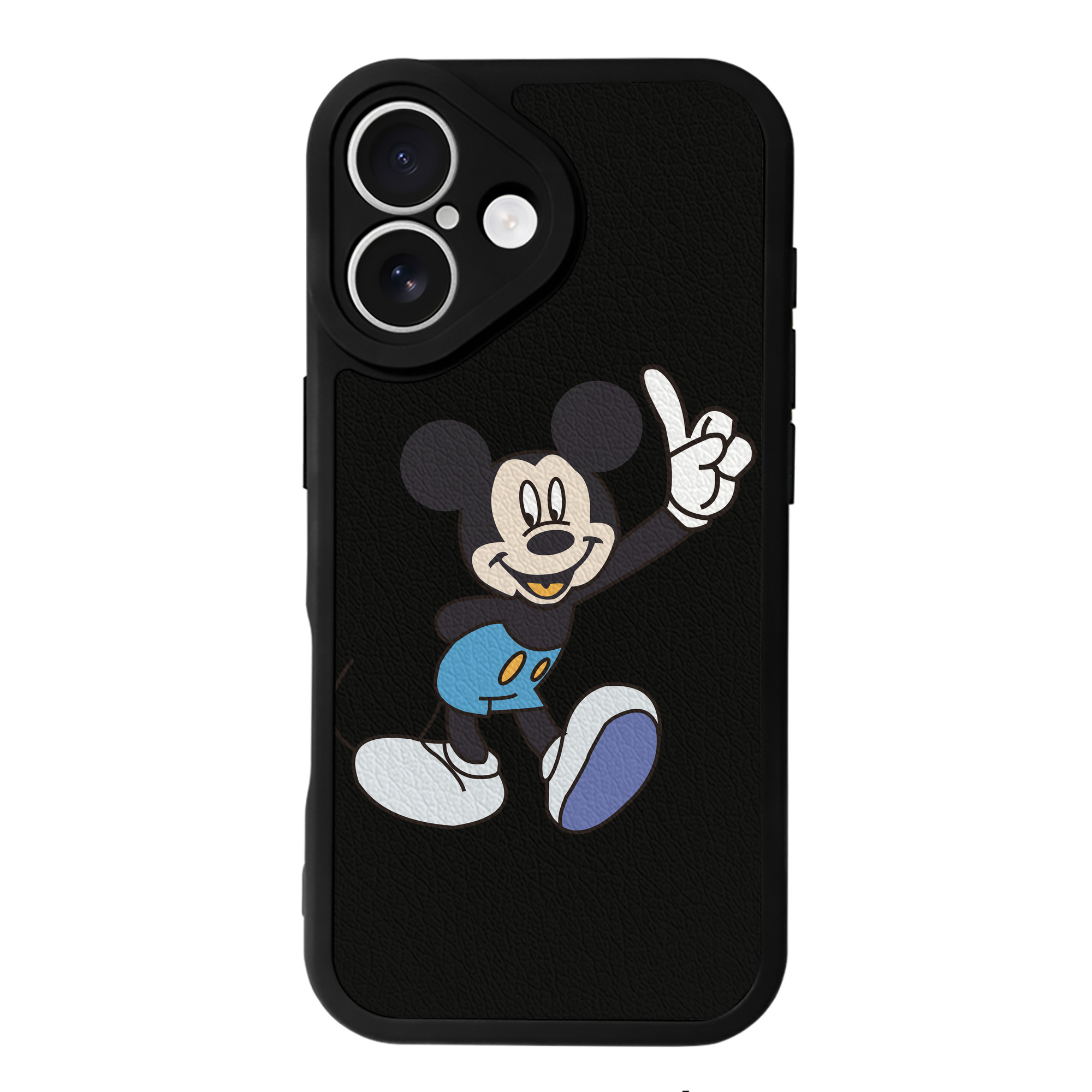 （画像用） ミッキーマウス Mickey Mouse 【iPhone 16シリーズ対応】シリコンスマホケース（レザー調） 材質：シリコン